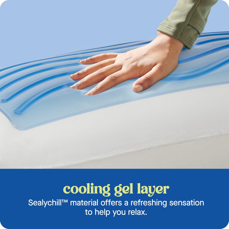 Sealy Dreamlife Standard Size Memory Foam Cooling Pillow with SealyChill Cooling Gel, Removable Machine-Washable Cover, Made in The USA - Image 4