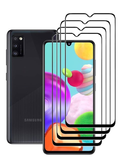 4 Pieces Tempered Glass Screen Protector 5D Designed For Samsung Galaxy A41 Full Glue Edge to Edge Full Screen Coverage And Bubble Free