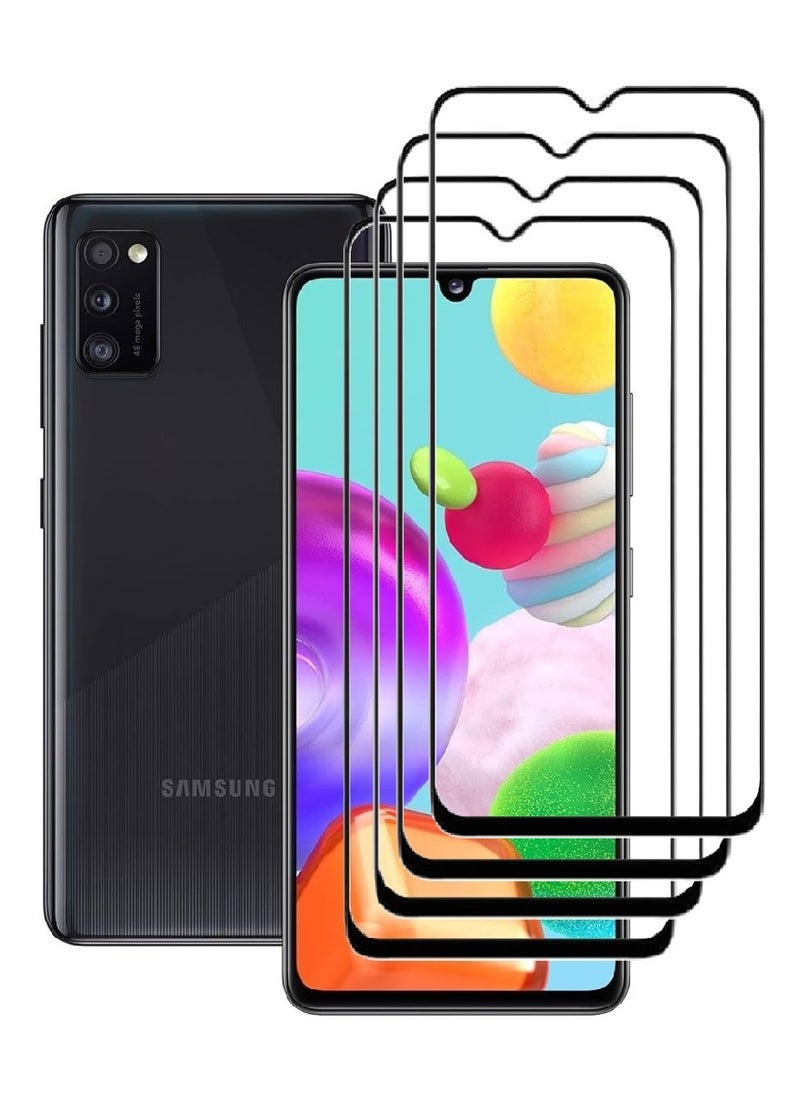 4 Pieces Tempered Glass Screen Protector 5D Designed For Samsung Galaxy A41 Full Glue Edge to Edge Full Screen Coverage And Bubble Free