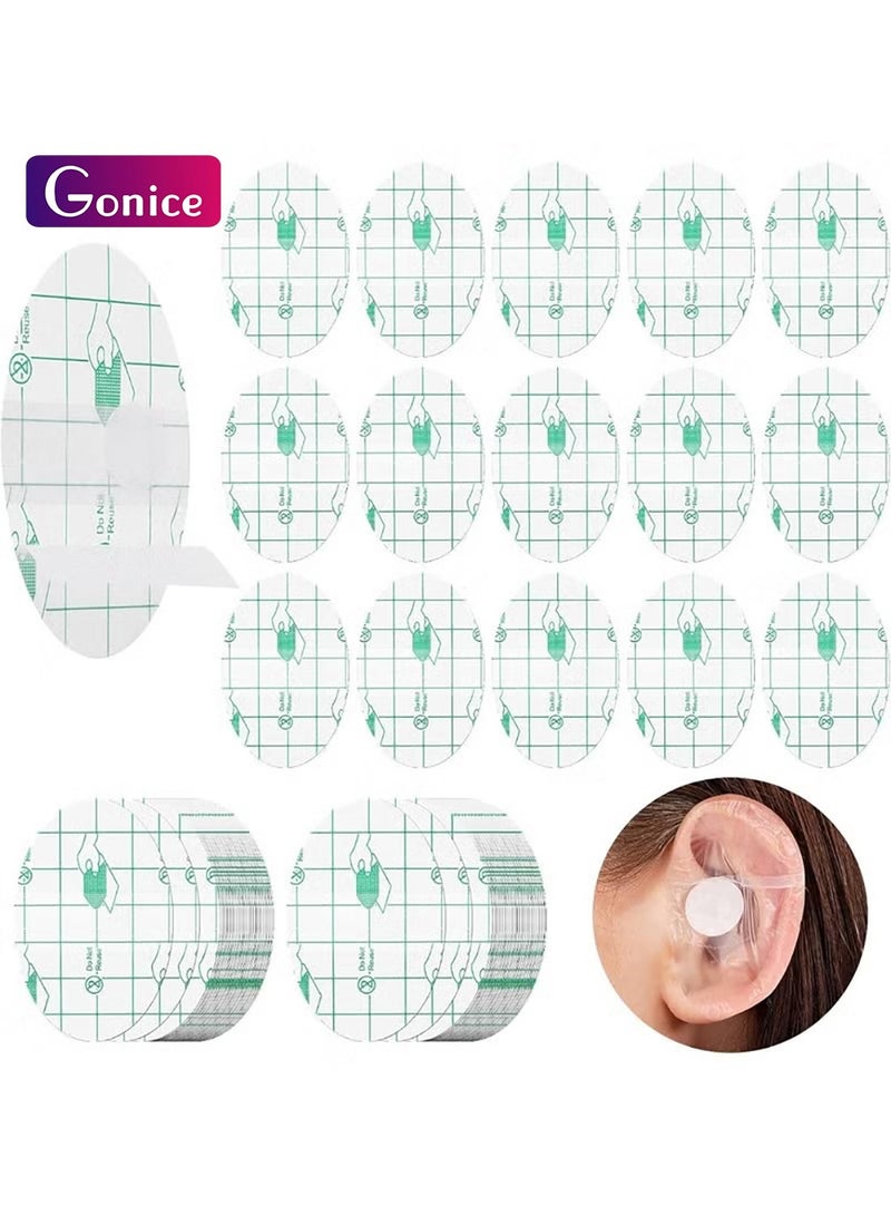 Gonice Waterproof Ear Stickers,Disposable Ear Patch,Shower Ear Protectors with Ear Plugs Adhesive Ear Stickers for Kids Adults, Newborn Ear Protection for Swimming Bathing (60pcs, One Size) - Image 1