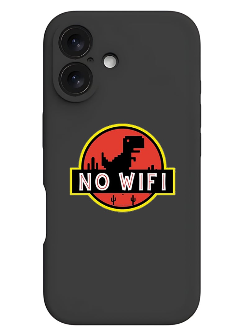 iPhone 16 Plus Black Protective Slim Fit Case Liquid Silicone Cover with Full Body Protection Anti-Scratch Shockproof Case For iPhone - No wifi