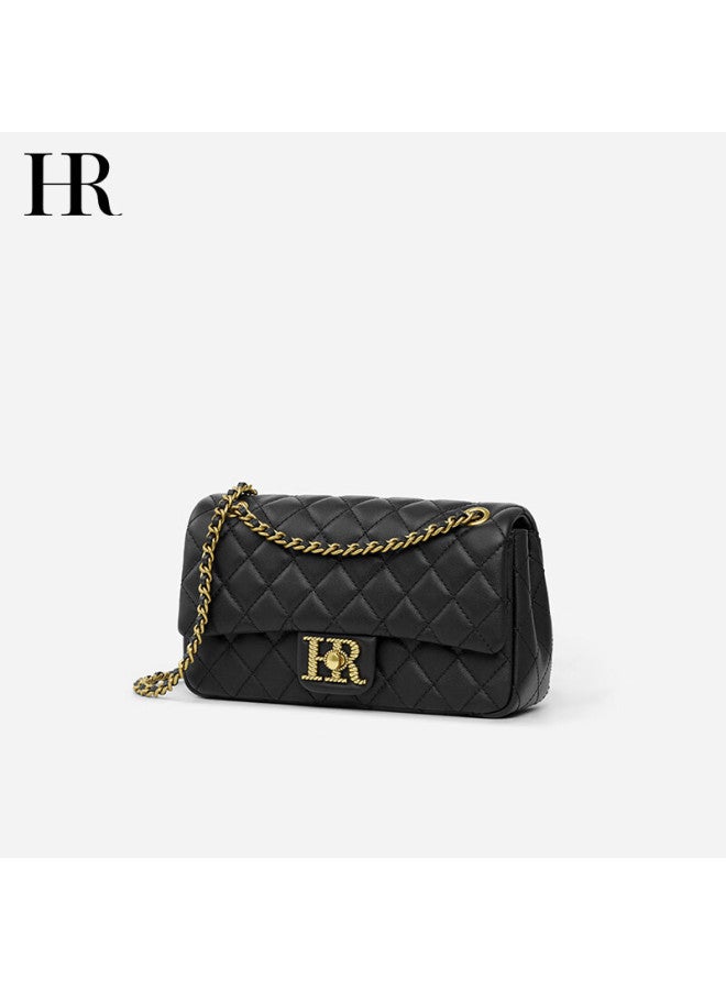 Hr Helena Handbag, Women's Small Square Bag, Quilted Chain Bag, Top-grain Leather Shoulder Crossbody Bag, Women's Qixi Gift - Image 2