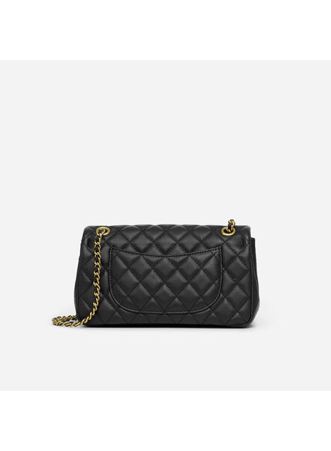 Hr Helena Handbag, Women's Small Square Bag, Quilted Chain Bag, Top-grain Leather Shoulder Crossbody Bag, Women's Qixi Gift - Image 5