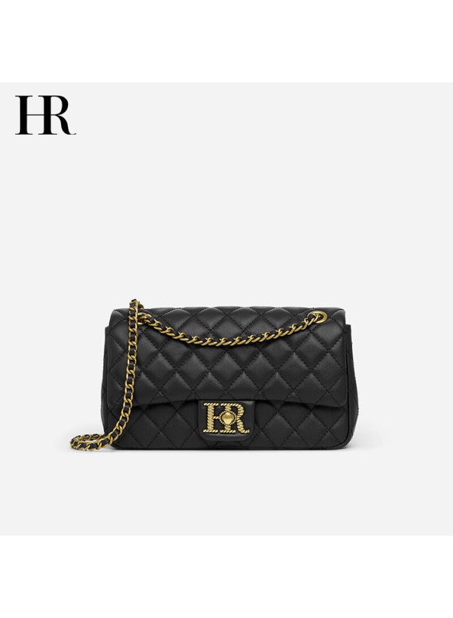 Hr Helena Handbag, Women's Small Square Bag, Quilted Chain Bag, Top-grain Leather Shoulder Crossbody Bag, Women's Qixi Gift - Image 4