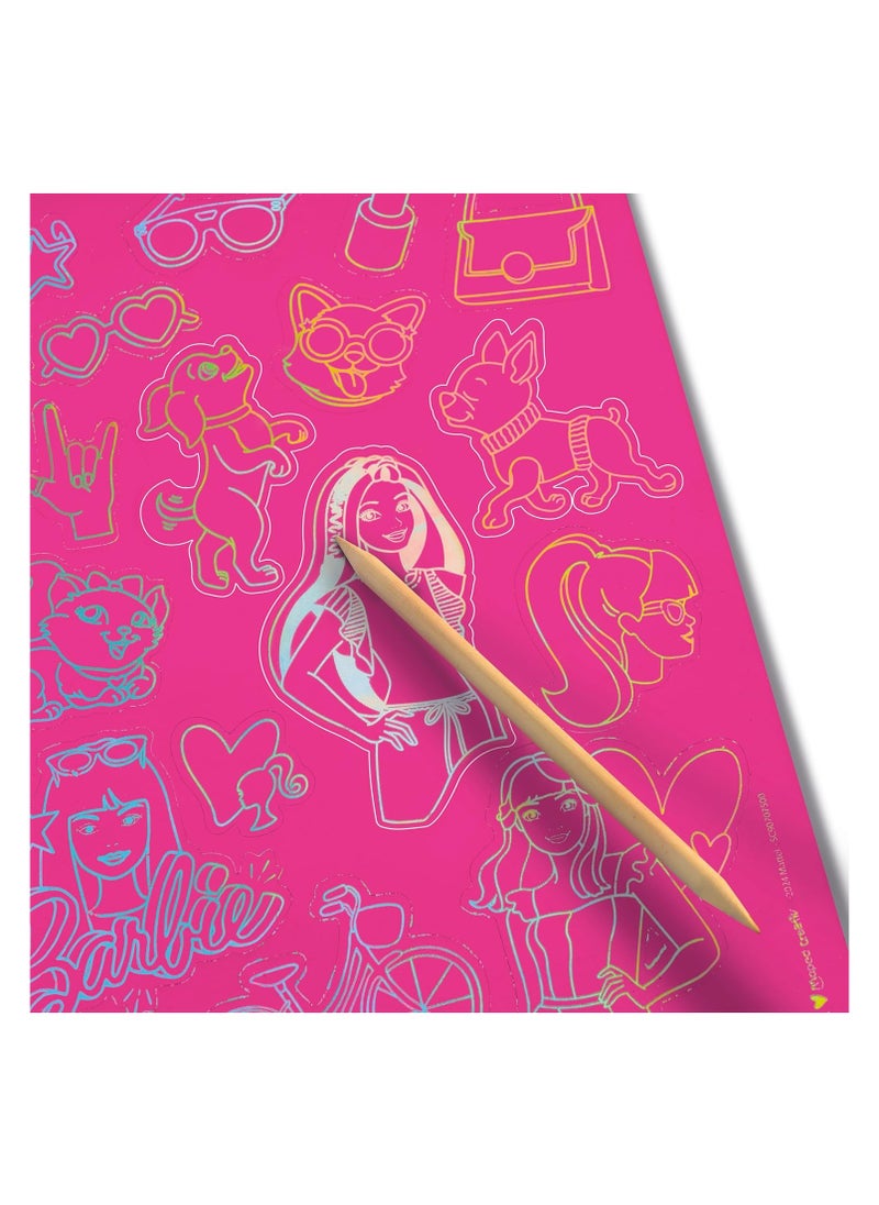 Maped - Maped Creative Scratch Art Barbie Scratch Stickers for Children 70 Barbie Stickers with Holographic Effect from 5 Years - Image 1