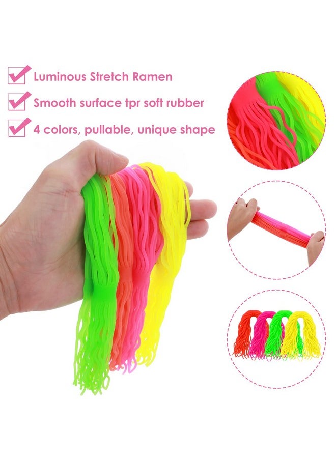 Prasacco 4 Pcs Ramen Noodles Fidget Toy Stretchy Spaghetti Ball Fidget String Noodles Fidget Toy For Stress Relieve  - Image 4