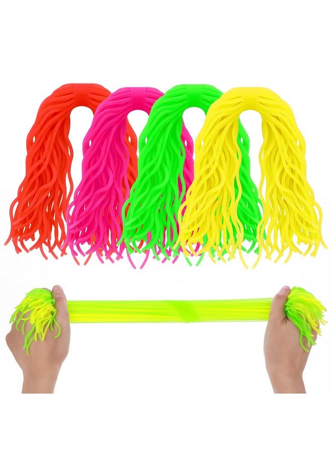 Prasacco 4 Pcs Ramen Noodles Fidget Toy Stretchy Spaghetti Ball Fidget String Noodles Fidget Toy For Stress Relieve  - Image 1