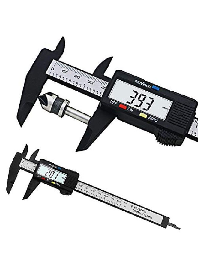 150mm 6 inch LCD Digital Electronic Carbon Fiber Vernier Caliper Gauge Micrometer - Image 1