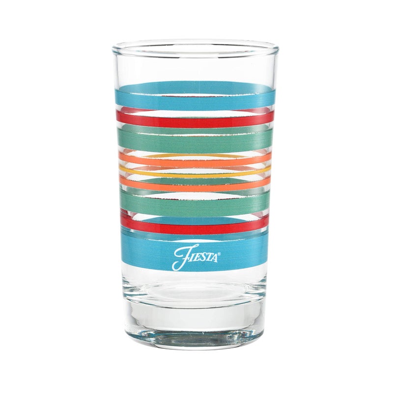 Culver Officially Licensed Fiesta Stripes 7-Ounce Juice Glass (Set of 4) (Rainbow Radiance Collection) - Image 2