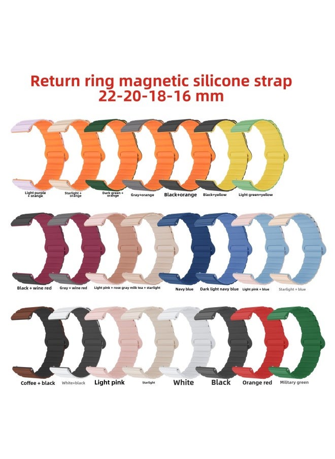 Generic Magnetic Silicone Strap Suitable For Samsung/Huawei/Huami/Jiaming/loop Magnetic Silicone Wholesale-Color:Dark Pink Only 12mm-Specifications:20mm 