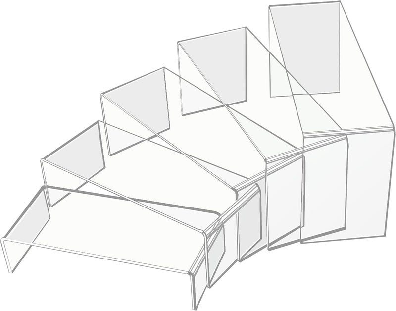 TPGP Rarapop 5 Pcs Clear Acrylic Display Risers for Cupcakes, Figures, and Jewelry - Image 1