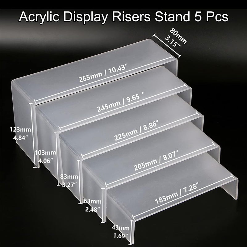 TPGP Rarapop 5 Pcs Clear Acrylic Display Risers for Cupcakes, Figures, and Jewelry - Image 2