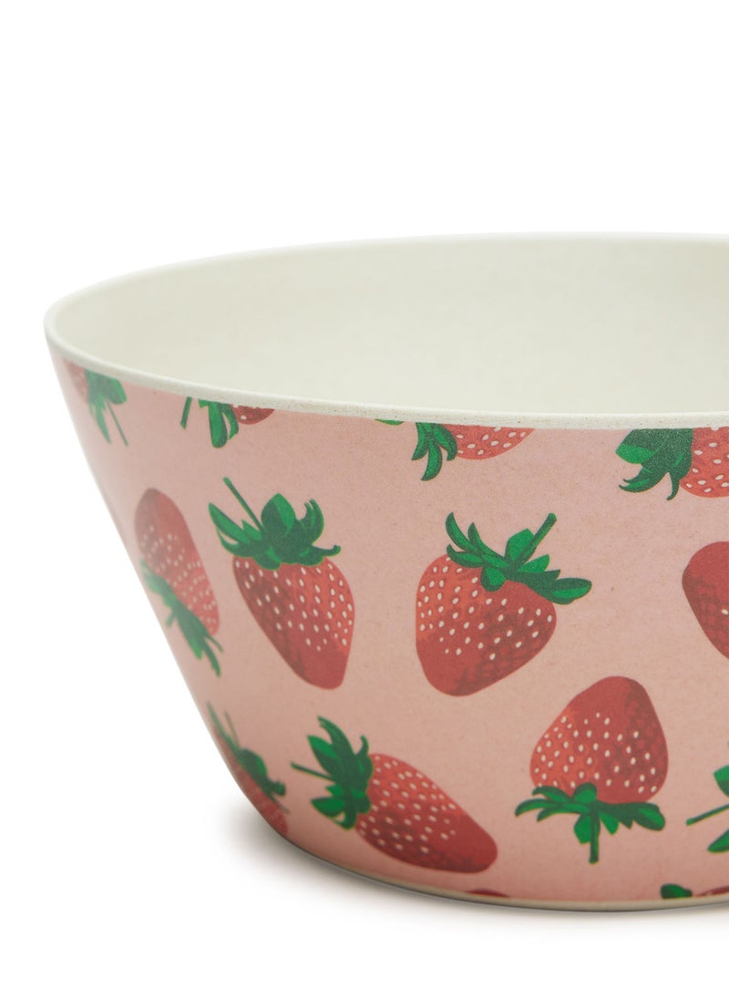 Simply Kitchen Strawberry Bamboo Fiber Small Salad Bowl  - Image 3