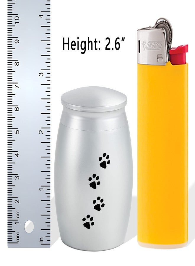 LINES ARTE 2.67 Inches Small Urns for Dog or Cat Ashes Set of 2,Mini Memorial Cremation Keepsake Urns for Pets Ashes with Paw Print - Image 2
