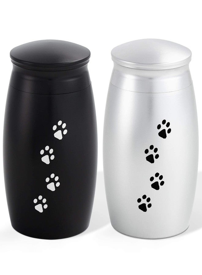 LINES ARTE 2.67 Inches Small Urns for Dog or Cat Ashes Set of 2,Mini Memorial Cremation Keepsake Urns for Pets Ashes with Paw Print - Image 1