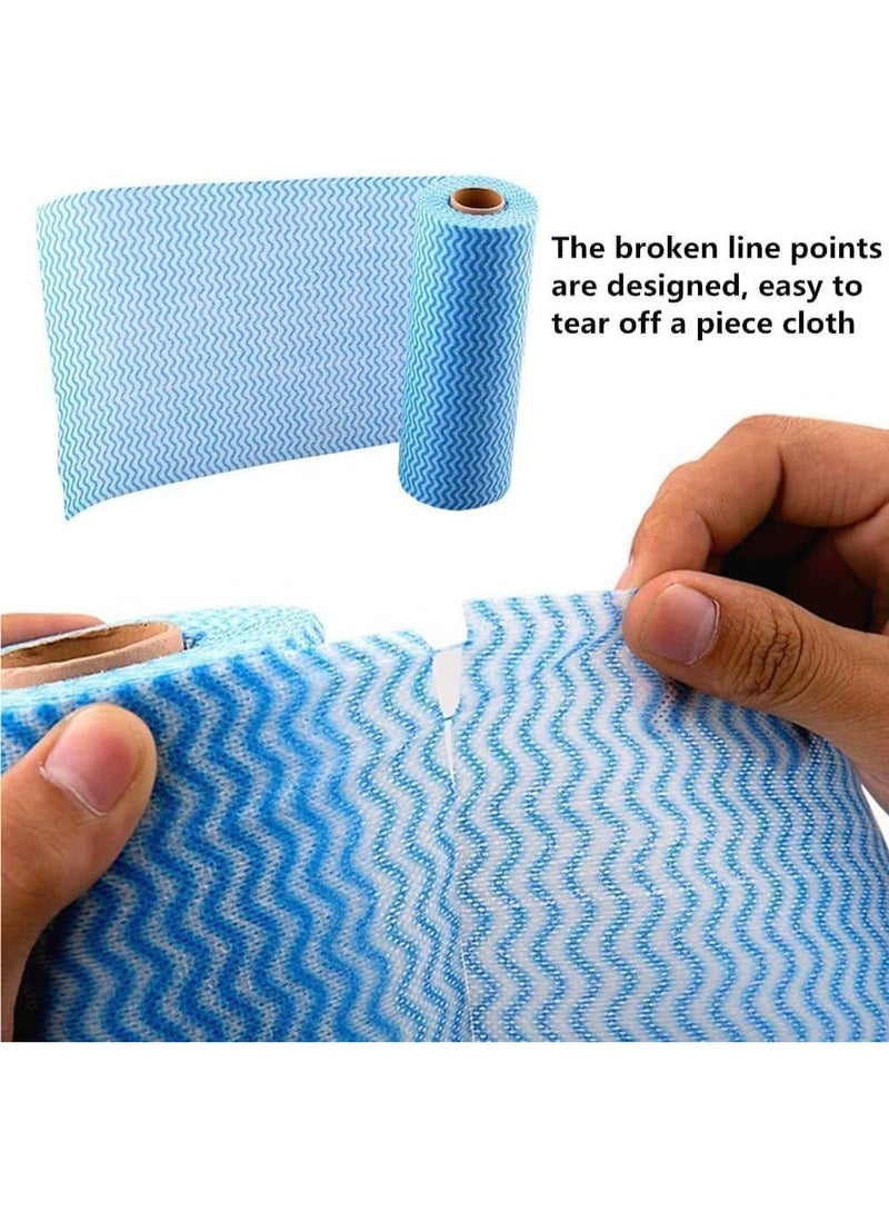 MOMENT مناديل تنظيف قابلة لإعادة الاستخدام MOMENT، مناشف منزلية ومطبخ، قماش تنظيف قابل للتخلص، مناشف أطباق، مناشف مطبخ، مناديل ورقية قابلة لإعادة الاستخدام، مناشف غسيل، متعددة الألوان 150 قطعة/لفة - Image 3