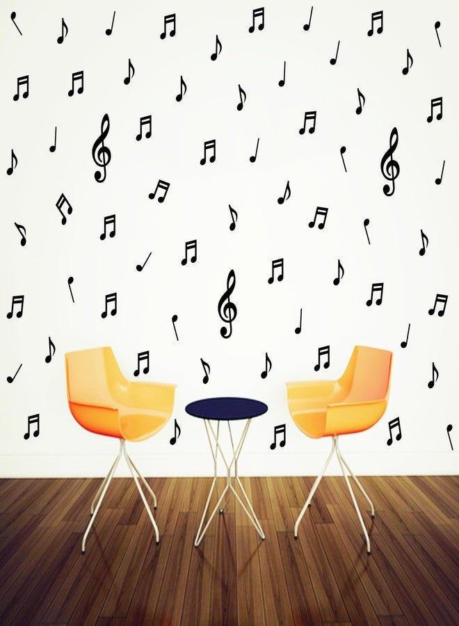 Kasubeso Music Notes Wall Stickers, Peel and Stick Removable DIY Music Notes Party Wall Decorations for Classroom Living Room Music Room Window Music Studio Decor, Black - Image 5