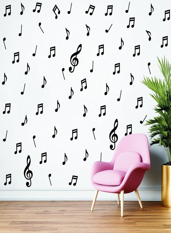 Kasubeso Music Notes Wall Stickers, Peel and Stick Removable DIY Music Notes Party Wall Decorations for Classroom Living Room Music Room Window Music Studio Decor, Black - Image 4