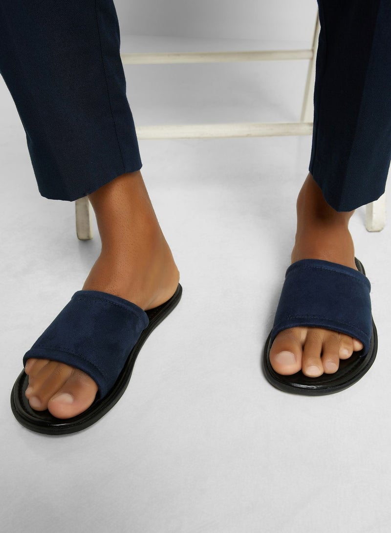 Faux Suede Slider Sandals