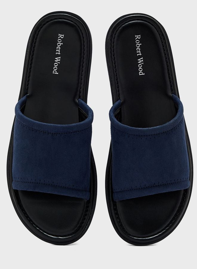 Faux Suede Slider Sandals