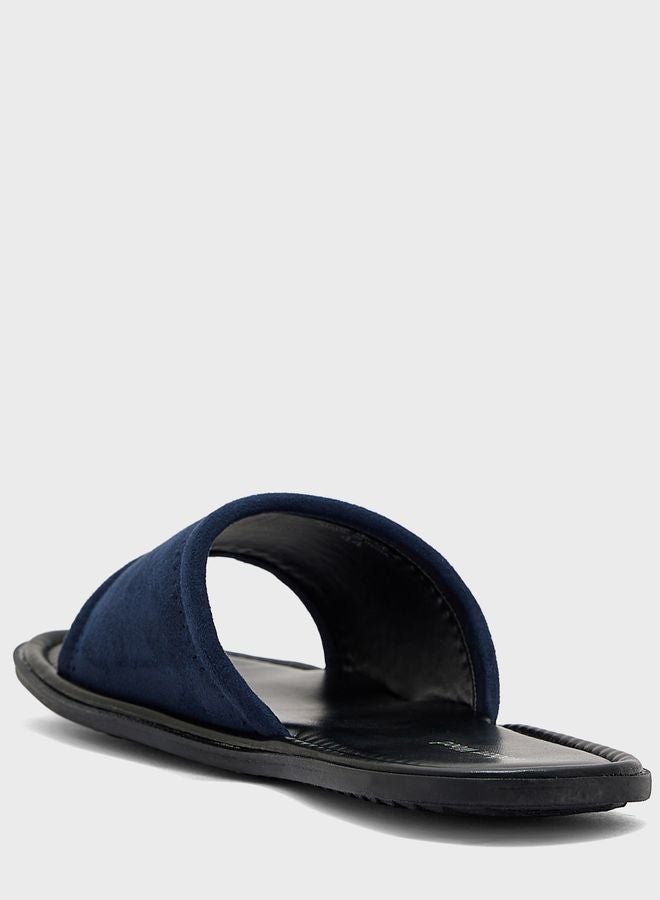 Faux Suede Slider Sandals