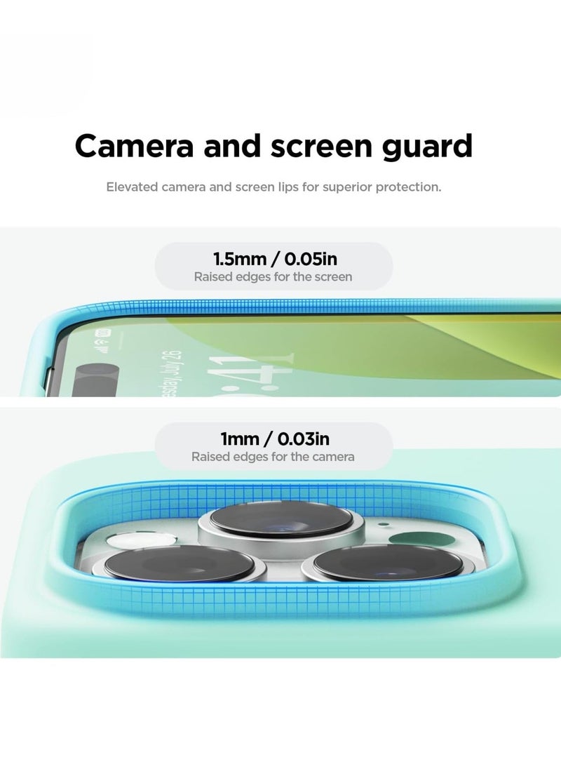 Raxoom iPhone 16 Pro Case Cover - Full Body Protection, Shockproof, Slim, Anti-Scratch Soft Microfiber Lining (Aqua Blue) - Image 3