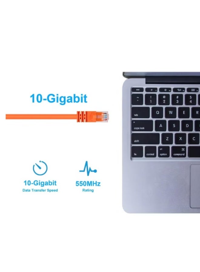 تيسو كابل إيثرنت CAT 6، 30 متر – نقل بيانات عالي السرعة، معتمد من UL، خالي من المسامير، مع جهات ذهبية مغطاة - Image 2
