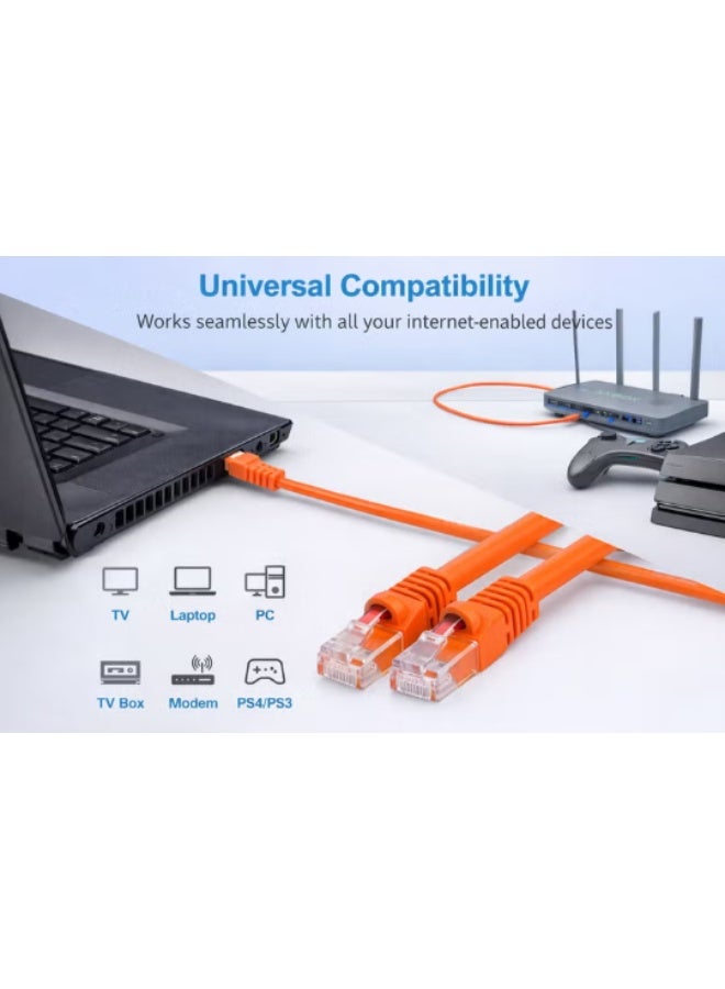 تيسو كابل إيثرنت CAT 6، 30 متر – نقل بيانات عالي السرعة، معتمد من UL، خالي من المسامير، مع جهات ذهبية مغطاة - Image 3