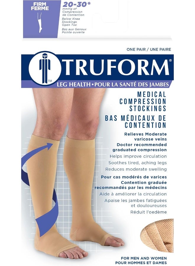 Truform Truform 20-30 mmHg Compression Stocking for Men and Women, Knee High Length, Open Toe - Image 3