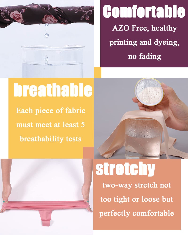 FINETOO 6 Pack Thongs for Women Seamless Hipster Low Rise Breathable Invisible Panties No Show Underwear XS-XL (M) - Image 5