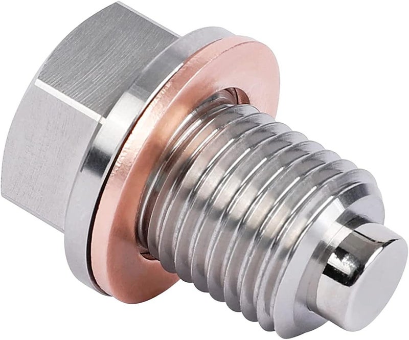 DEEFILL M14 x 1.5 Magnetic Oil Drain Plug with Copper Crush Washer - Image 1