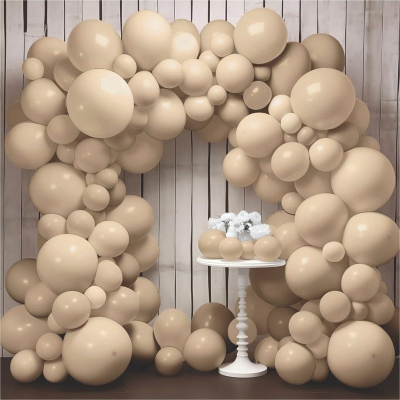 YOURS DECOR Balloon Decoration Kit - 52 Pcs | Beige Balloons Set Party Supplies Perfect for Kids, Adults for Birthdays, Anniversaries & Events, Vibrant Party Decor Items for Celebrations (Beige) - Image 1