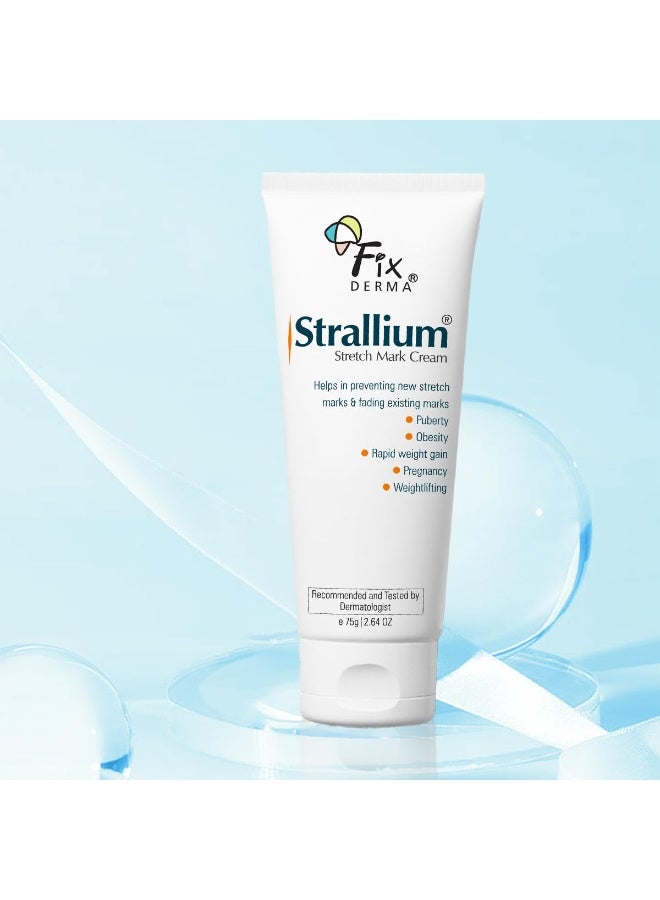 Fixderma Strallium Stretch Mark Cream, Removes Pregnancy stretch marks, Scar removal and Moisturizing Cream, Stretch mark remover for Stomach, thighs & all body parts- 75g - Image 2