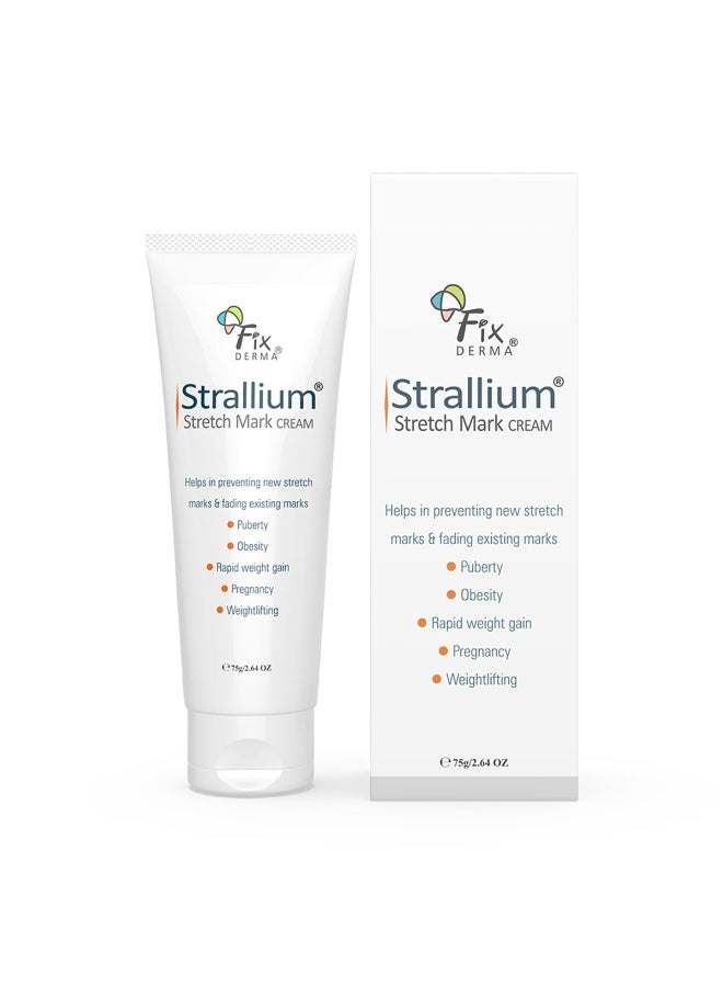 Fixderma Strallium Stretch Mark Cream, Removes Pregnancy stretch marks, Scar removal and Moisturizing Cream, Stretch mark remover for Stomach, thighs & all body parts- 75g - Image 1