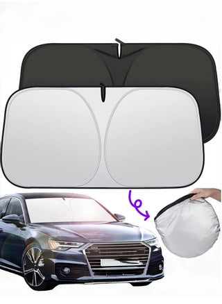 Foldable Car Windshield Sunshade with Storage Pouch, Front Windshield Reflective Sunshad, Car Front Window for Top Blocks UV Rays and Sun Heat Protection, Keeps Vehicle Cooler(145cm*80cm) - pzsku/ZD8A77AA4EB3C3F3D6172Z/45/_/1730472700/843bfeea-f104-45e7-bc71-e6c795866a24