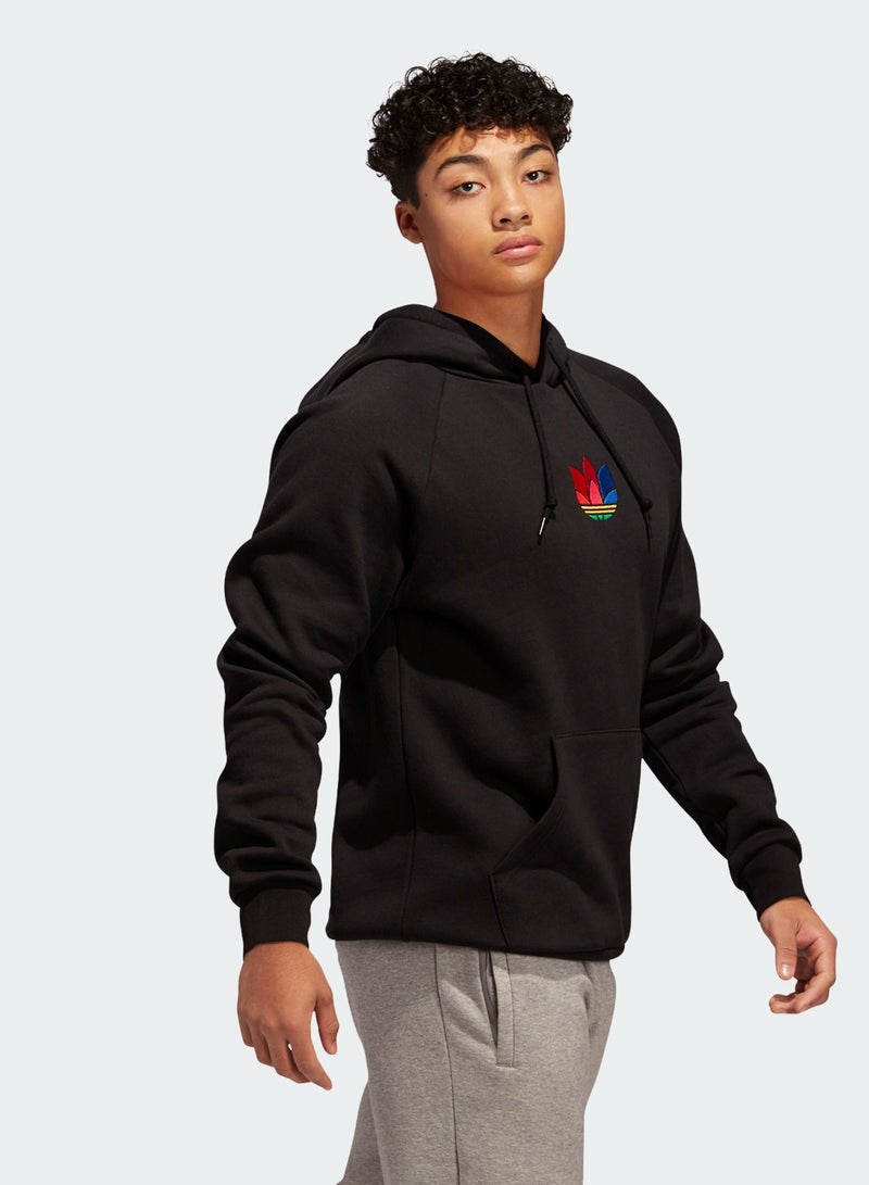 Adidas 3d Trefoil Graphic Hoodie Size L Black