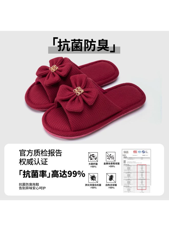 Lidani Summer Slippers For Weddings, Festive Red, A Pair For Couples, Wedding Dowry, Indoor Antibacterial And Non-slip