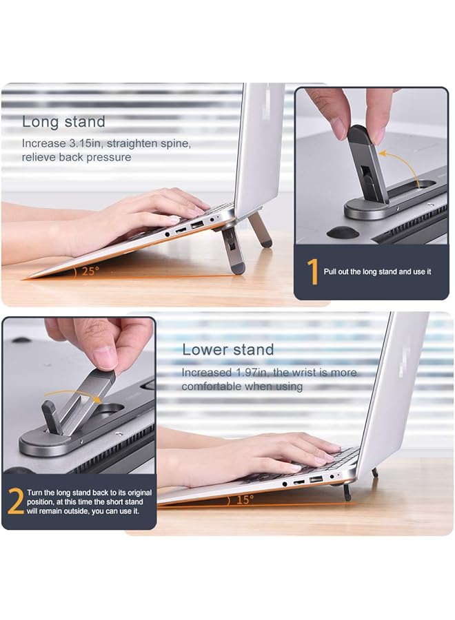 erorex Nediea Laptop Stand For Desk Laptop Cooling Stand Keyboard Riser Ergonomic Laptops Elevator For Desk Laptop Riser Compatible With Macbook Air Pro Dell Hp Lenovo More 10 15.6” Laptops - Image 2