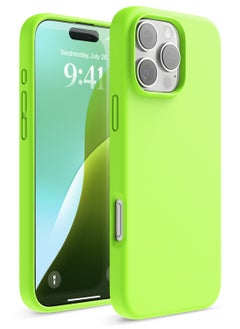 Elago Liquid Silicone for iPhone 16 Pro MAX Case Cover Full Body Protection, Shockproof, Slim, Anti-Scratch Soft Microfiber Lining - Lime Green 