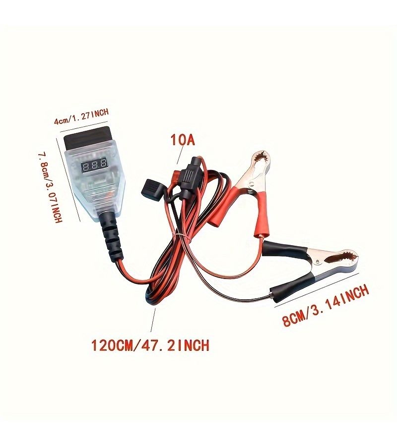 أداة استبدال بطارية السيارة بدون بطارية مع محول OBD II جهاز اختبار وشاحن محمول لجميع المركبات الحفاظ على بيانات الكمبيوتر onboard تصميم مضغوط للميكانيكيين DW550 - Image 2