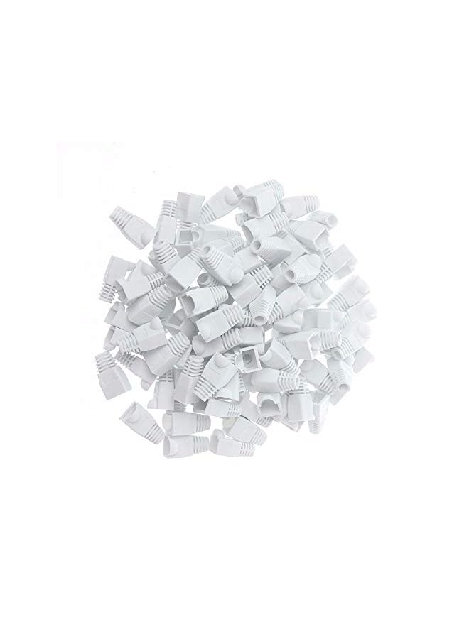 erorex 100Pcs Rj45 Cat6 Boot Cover Cat5E Strain Relief Boot Rj45 Plug Connector Cover Cable Connector Plug Boot Cover Ethernet Network Cable Strain Relief Boots Cable Connector Plug Cover 