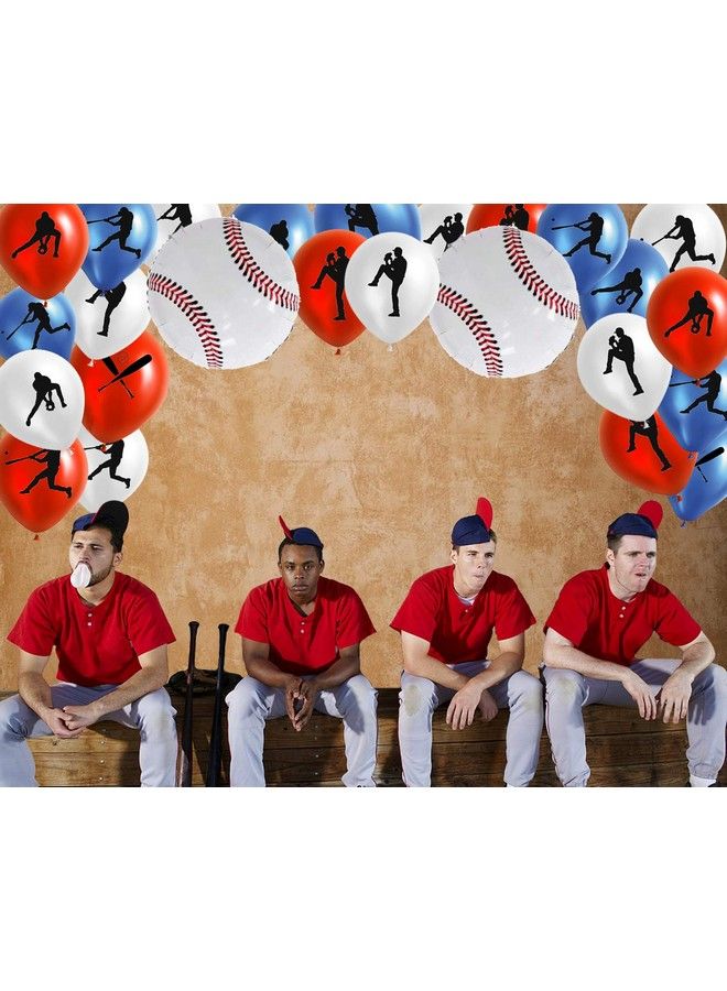 CupaPlay 50Pcs Baseball Party Latex Balloons And Foil Balloons Sports Game/Graduation/Baseball Birthday Party Decorations Supplies Favors - Image 3