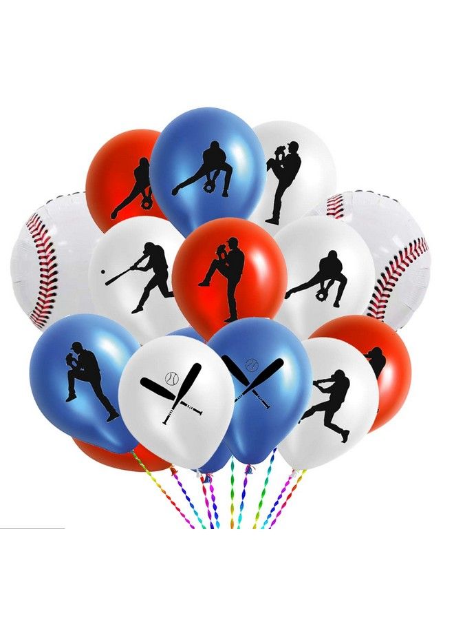 CupaPlay 50Pcs Baseball Party Latex Balloons And Foil Balloons Sports Game/Graduation/Baseball Birthday Party Decorations Supplies Favors - Image 2