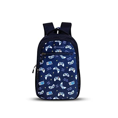 HYDER 35L Gamepad Printed Latest And Trendy Stylish Waterproof College/Casual/School Bag/Backpack For Kids, Boys, Girls, Men And Women | Best Bags For Everyday Use (Navy Blue) - Image 1