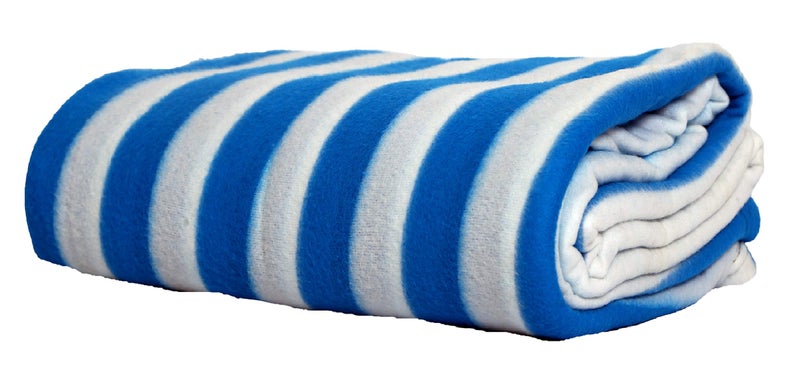 Goyal's Polar Fleece 250TC Single Bed Stripes Blanket - Blue, lightweight, Pack of 1 - Image 4