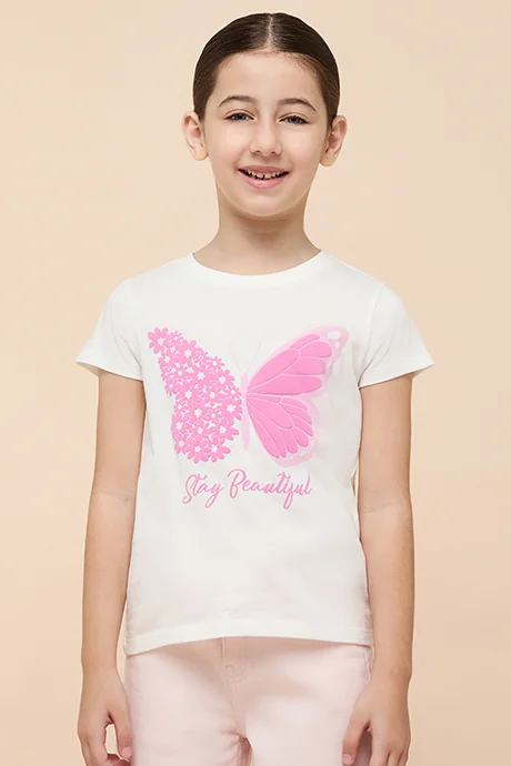 R&b Printed T-Shirt with Crew neck and Short Sleeves
