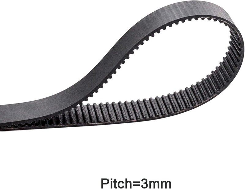 Timing Belt， Drive Belt ， 2Pcs HTD3M-360 Width 12mm Arc Teeth Rubber Synchronous Belt, Pitch 3mm Power Transmission Closed-loop Timing Belt, Total Pitch Length 360mm ( Color : HTD3M 357 (119 Tooth) , - Image 3