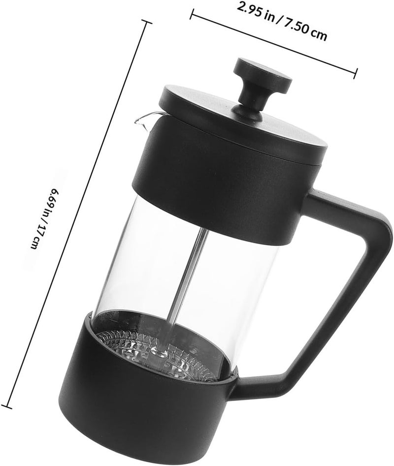 VICASKY Manual Coffee Brewer 350ml Black Portable Cold Brew and Hot Coffee Pot with Filter for Kitchen and Camping Espresso Accessories - Image 2