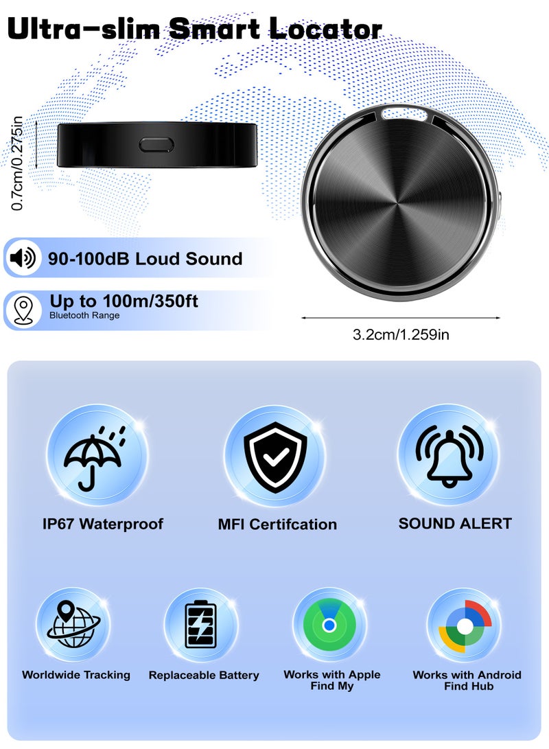 Necomi Upgraded Bluetooth Tracker, Dual System for iOS & Android, Compatible with Apple Find My & Google Find Hub, IP67 Waterproof Smart Item Finder for Keys, Wallet, Luggage - Image 3