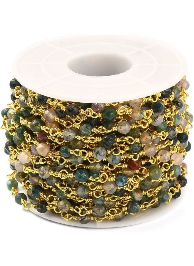 Generic - Specifications:What You Get: One strand of beaded chain made of Brass Pins connected with Natural Agate Beads.Size: link: 4mm(0.16 inch) wide, 14.5mm (0.57 inch)long, bead: 4mm(0.16 inch).Very Beatutiful and Durable: This rosary beaded chain is made of good quality stone beads which are different from each other, and it is connected with tight twisted brass findings without jumprings so that it could not broken easily.Wide Application: You could use them to decorate lamp shades, attach to table cloths, make curtain, create your own chandeliers, necklaces, bracelets, earrings, eyeglass chain holder and and so on.Easy to Use and Store: The chain is rolling in a reel to avoid knotting; when not in use, just roll it back to the reel, easy and convenient.Kindly Note:Color might be slightly different from the picture because of different display device.For any questions about our products, please contact us directly and we will assist you resolve any issue. - Image 1